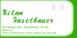 milan haselbauer business card